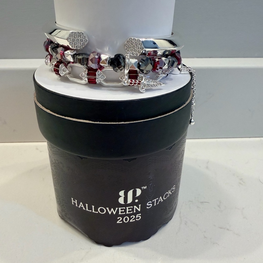 BP bomb party 2025 stack Silver and Red Bracelet